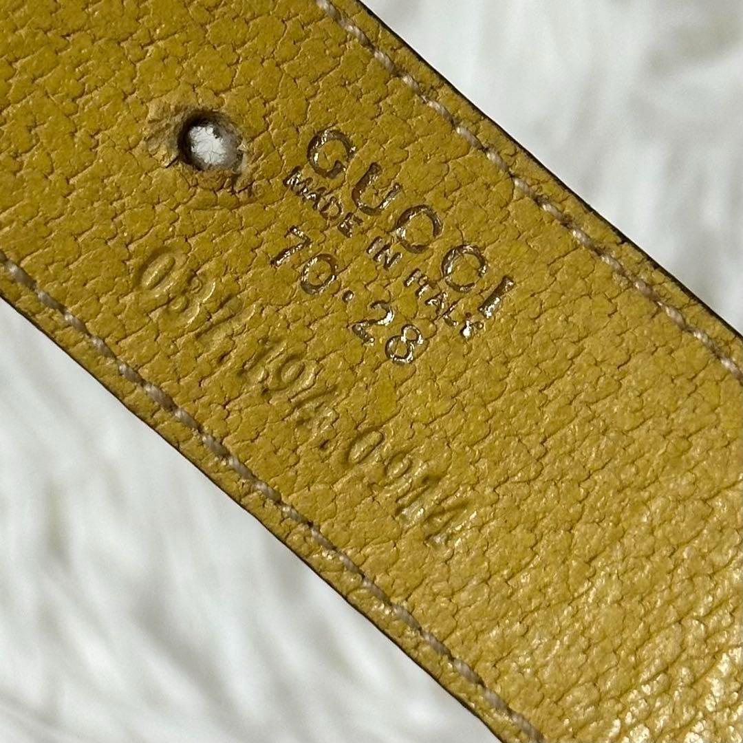 ⭐️極美品⭐️GUCCI ゴールドバックル　レザーベルト　希少デザイン