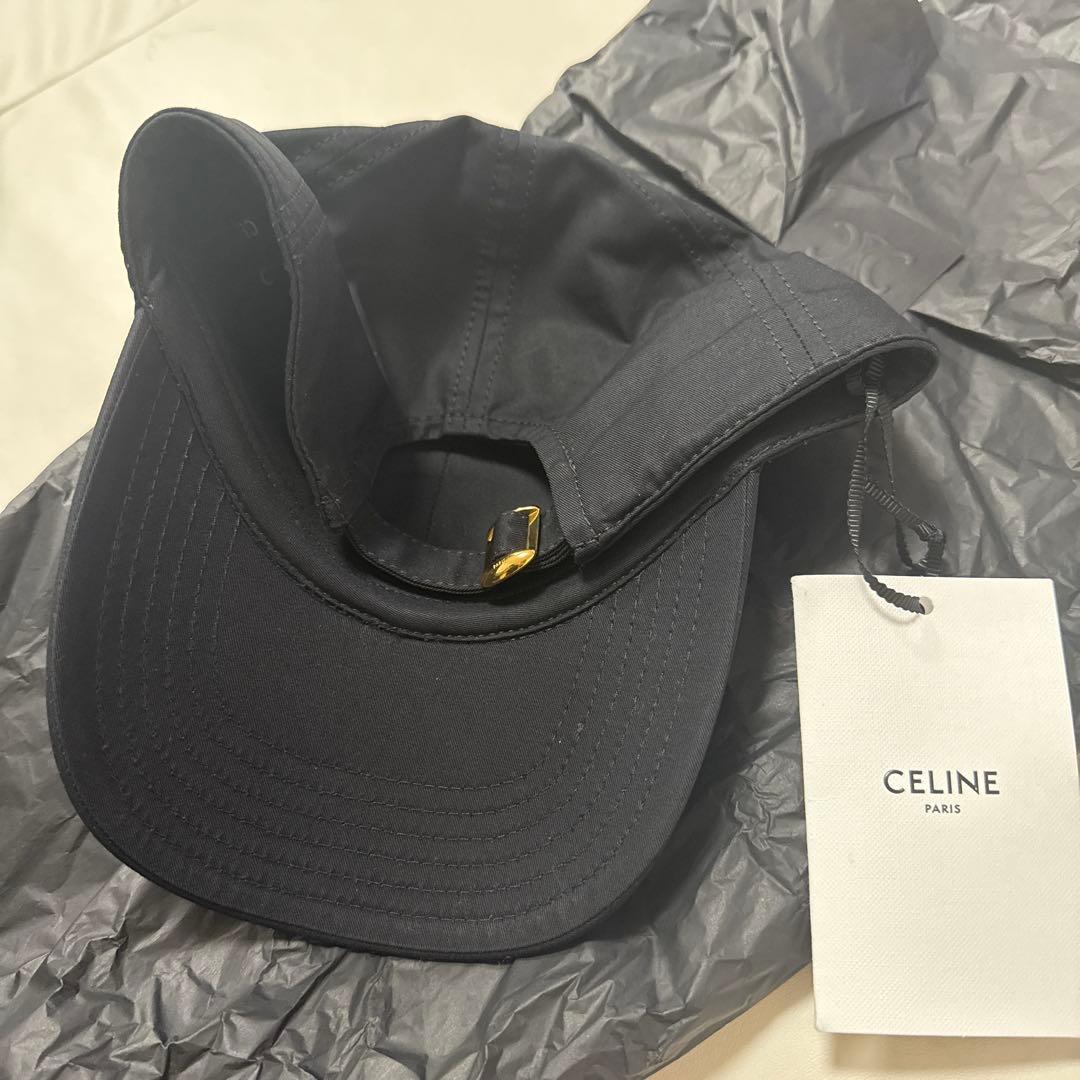 CELINE 黒 ベースボールキャップ L