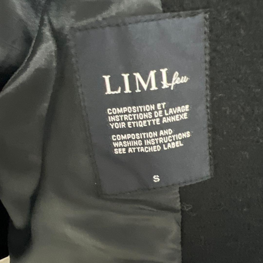 LIMI feu ヨウジヤマモト黒 ウール レザー ダッフルコート