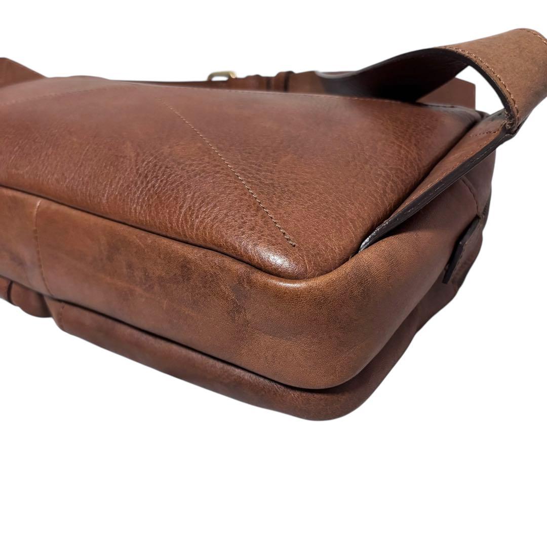 【極美品】土屋鞄 ビークル トリジップ ボディバッグ ブラウン メンズ