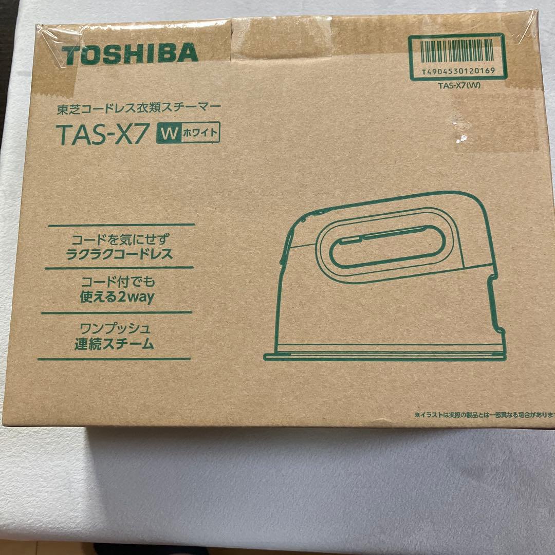 TOSHIBA TAS-X7 W ホワイト コードレススチーマー 東芝