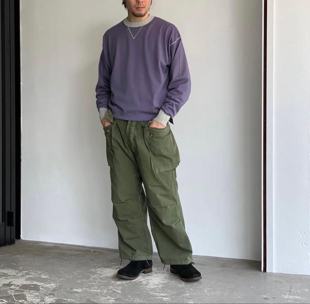 美品　HERILL へリル　スビンコットンスウェット　トレーナー　パープル　長袖