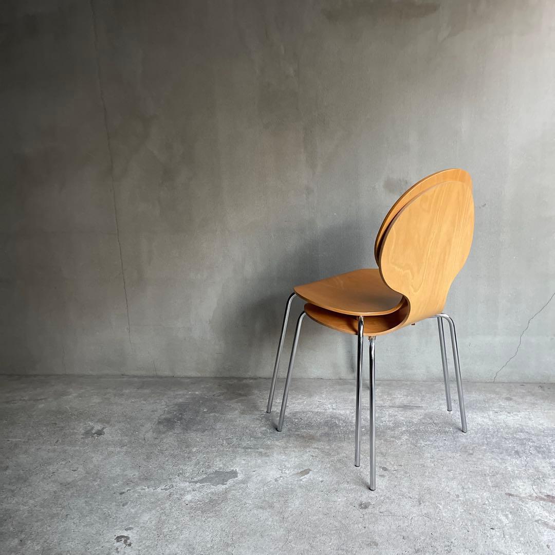 木製 スタッキングチェア 2脚セット