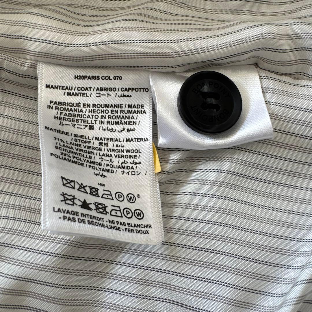 Bonpointネイビー ダブルブレストコート フリル付き6Ａ