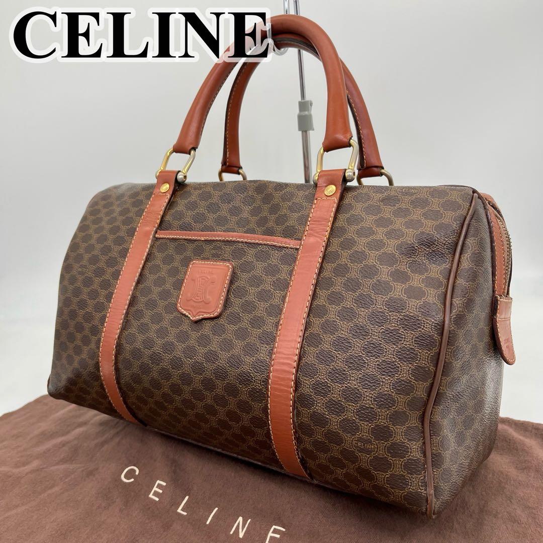 CELINE ハンドバッグ ボストンバッグ マカダム柄 トリオンフ PVC