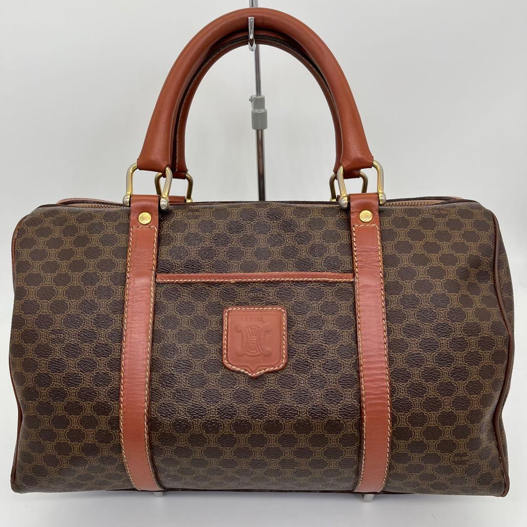 CELINE ハンドバッグ ボストンバッグ マカダム柄 トリオンフ PVC