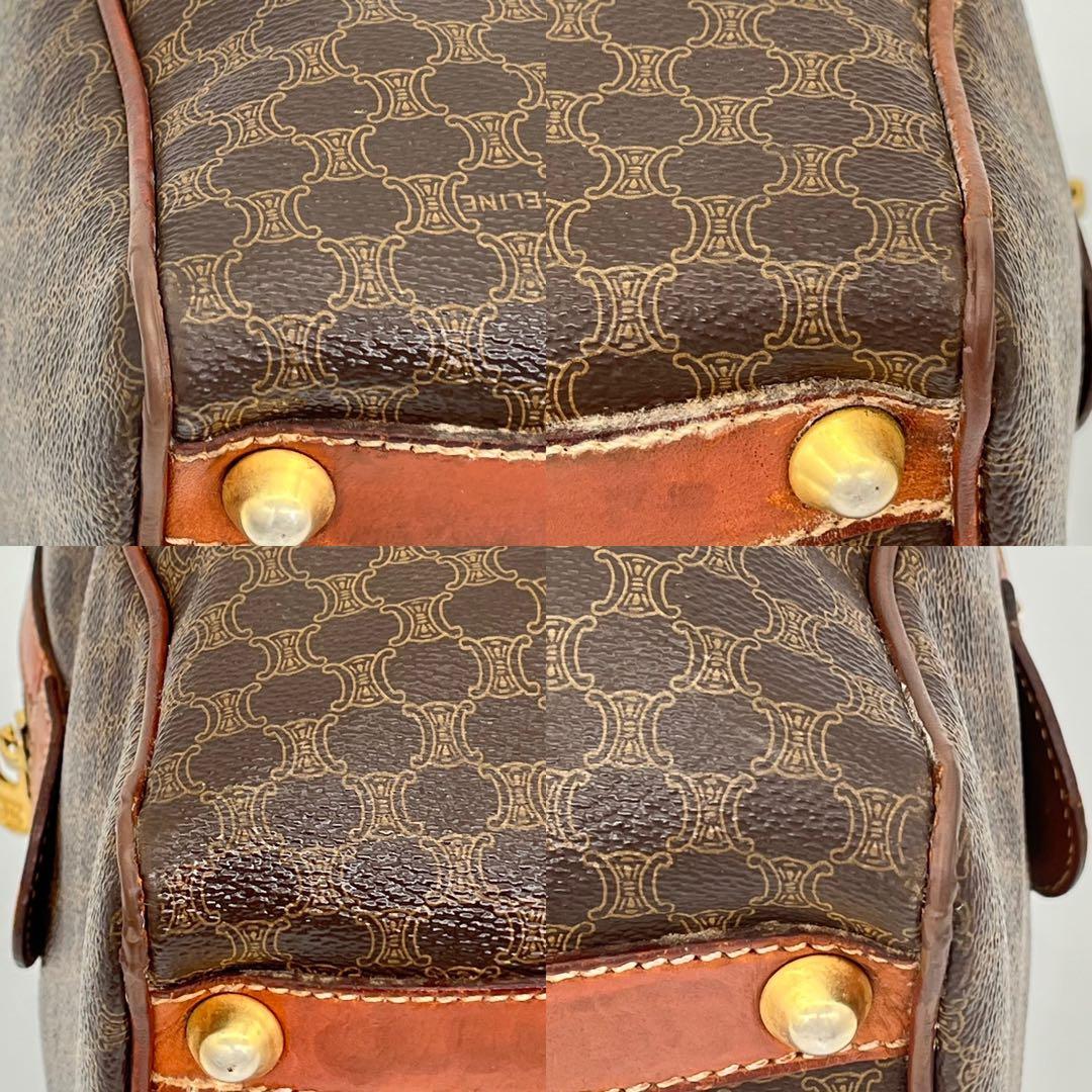 CELINE ハンドバッグ ボストンバッグ マカダム柄 トリオンフ PVC