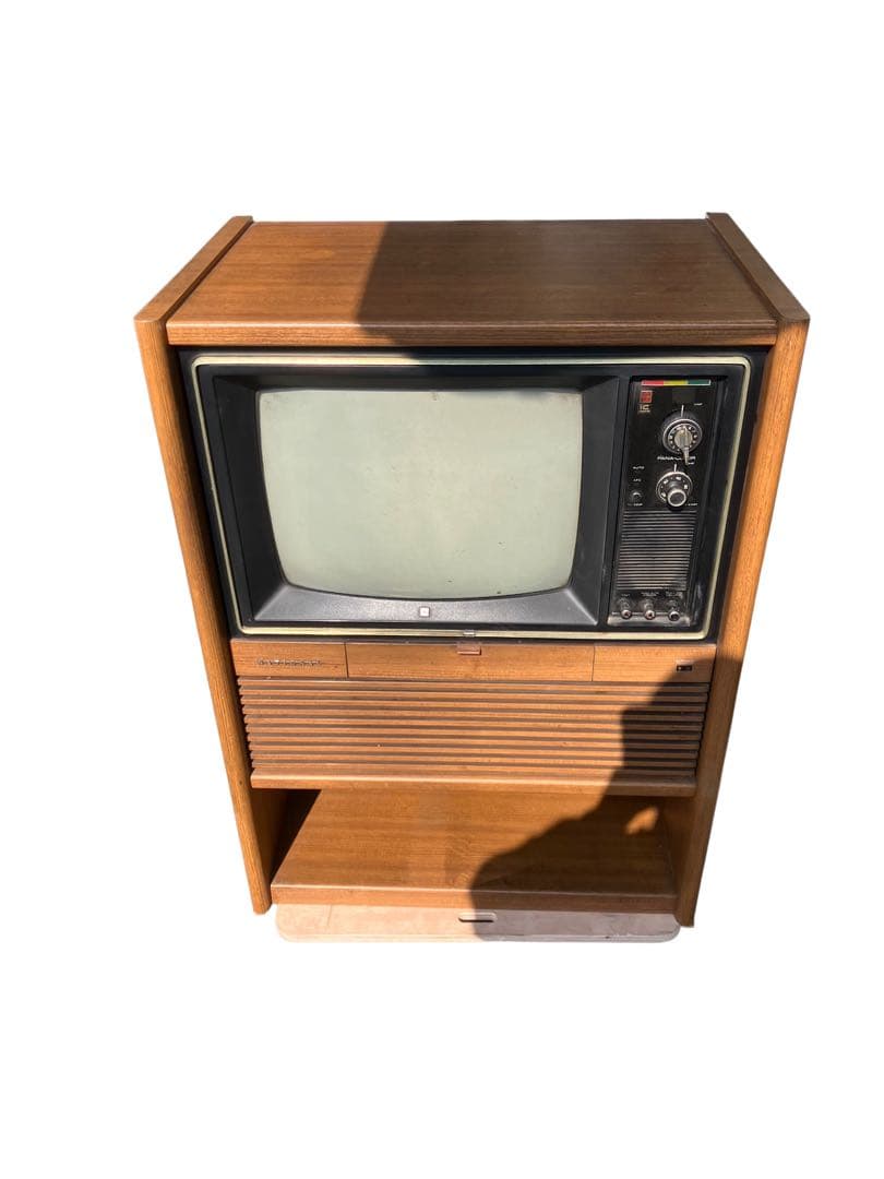 昭和レトロ ナショナル カラーテレビ TH-520F 木製台付