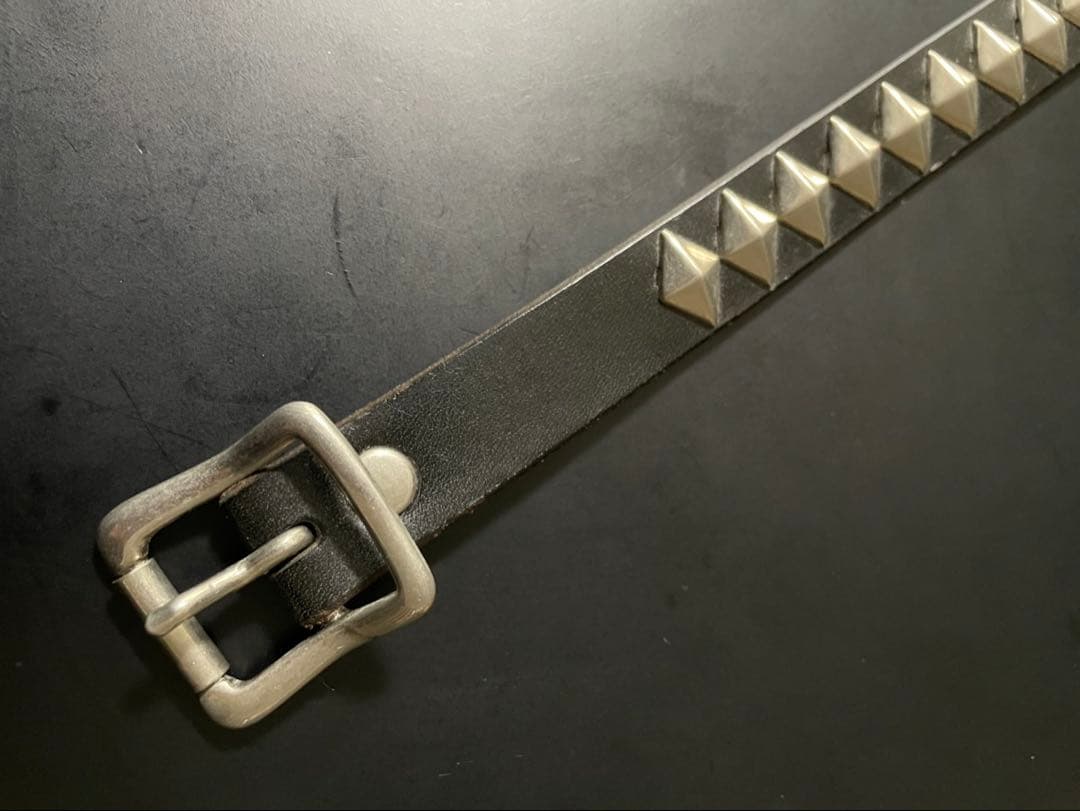 UNDERCOVER ナロースタッズレザーベルト 黒