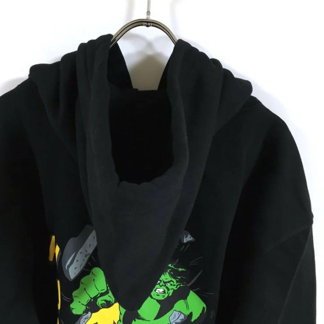 新品 HUF × MARVEL コラボ パーカー メンズ ブラック L
