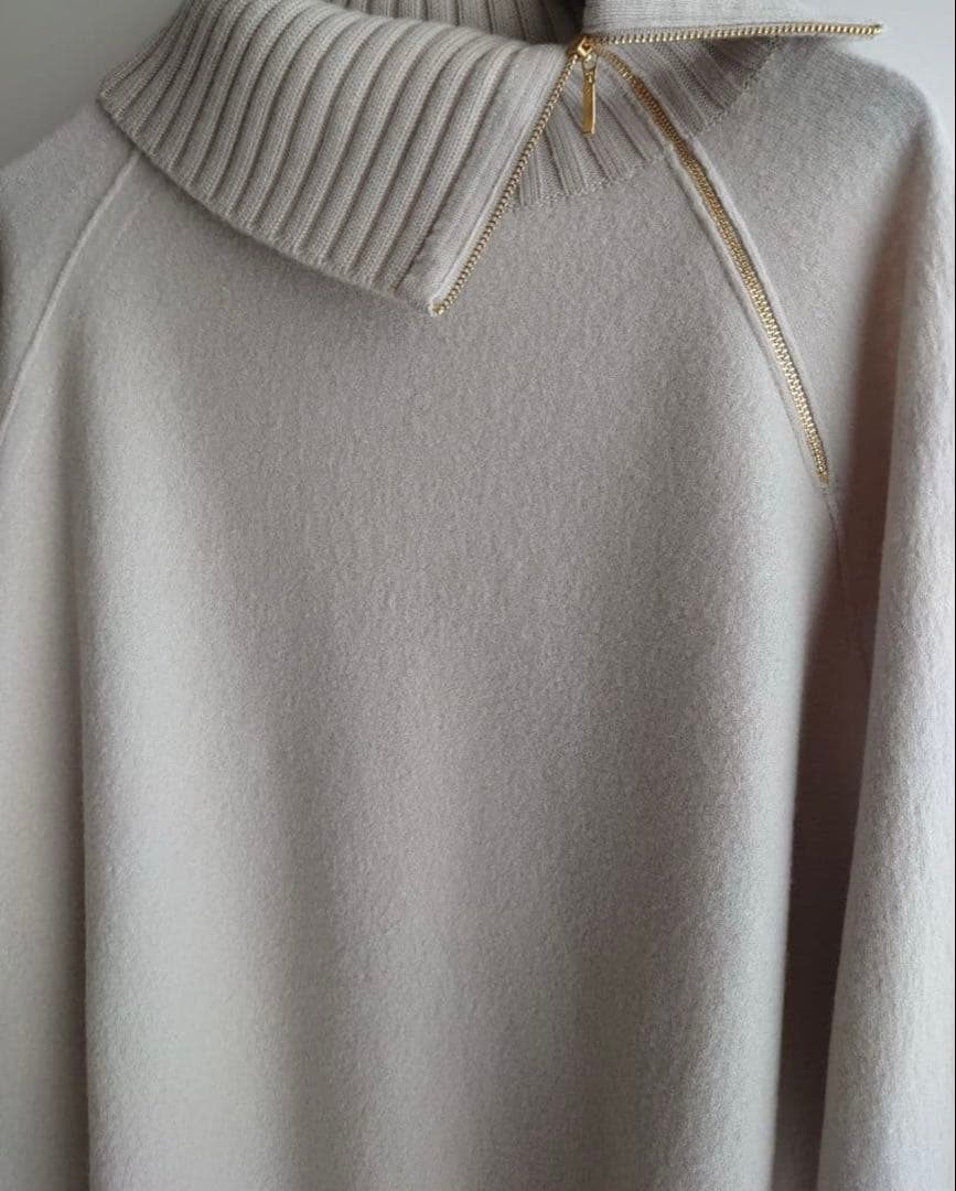 COCO 23区 今期　ボイルドウールコンビ ジップ タートルニット