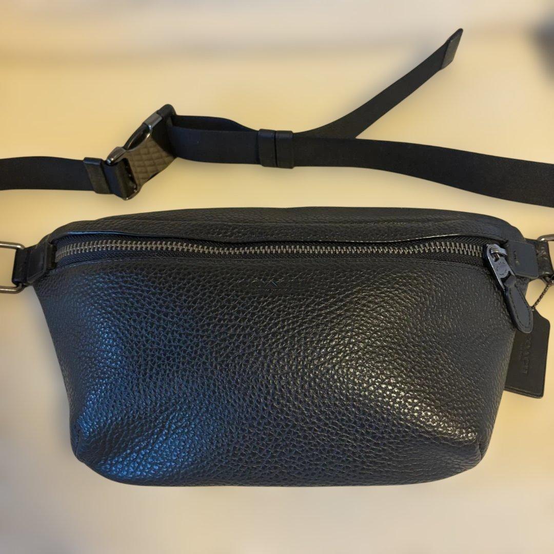 【極美品】COACH コーチ レザー ウエストバッグ ボディバッグ 黒 メンズ