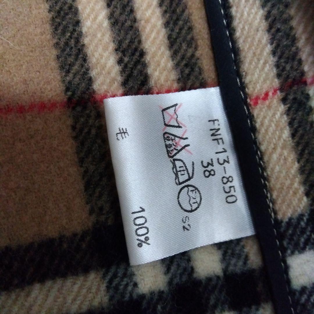 バーバリブルーレーベルレディースノバチェックダッフルコート サイズ38ビンテージ