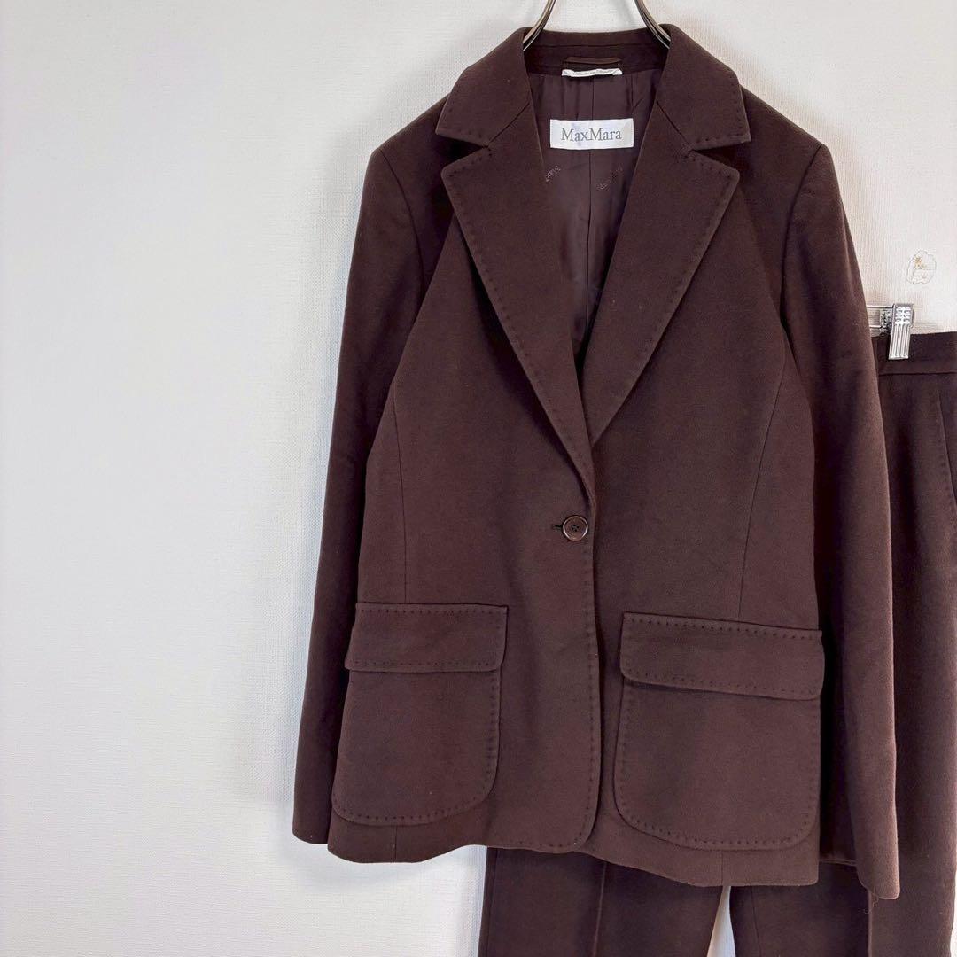 ♦︎マックスマーラ【XL】白タグ パンツスーツセット テーラードジャケット