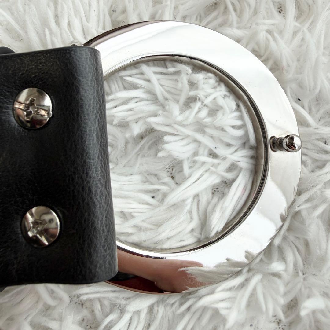 【未使用級】 ブルガリ ベルト ロゴマニア サークルロゴ シルバー金具 ブラック