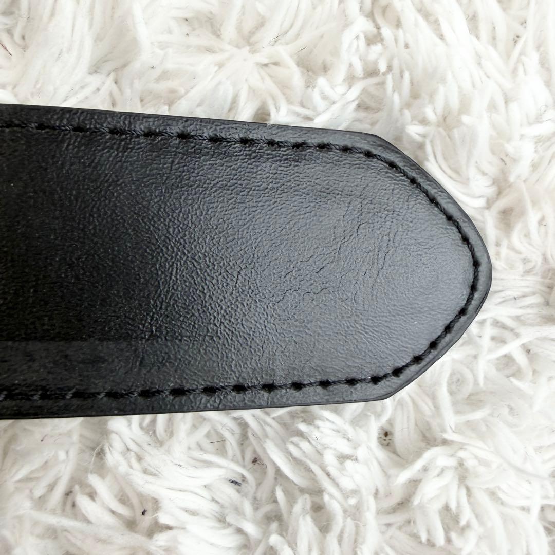 【未使用級】 ブルガリ ベルト ロゴマニア サークルロゴ シルバー金具 ブラック