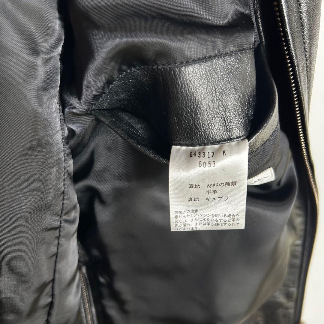 ポールスミス　ロンドン　ラムレザー　シングルライダース　ジャケット　ブラック