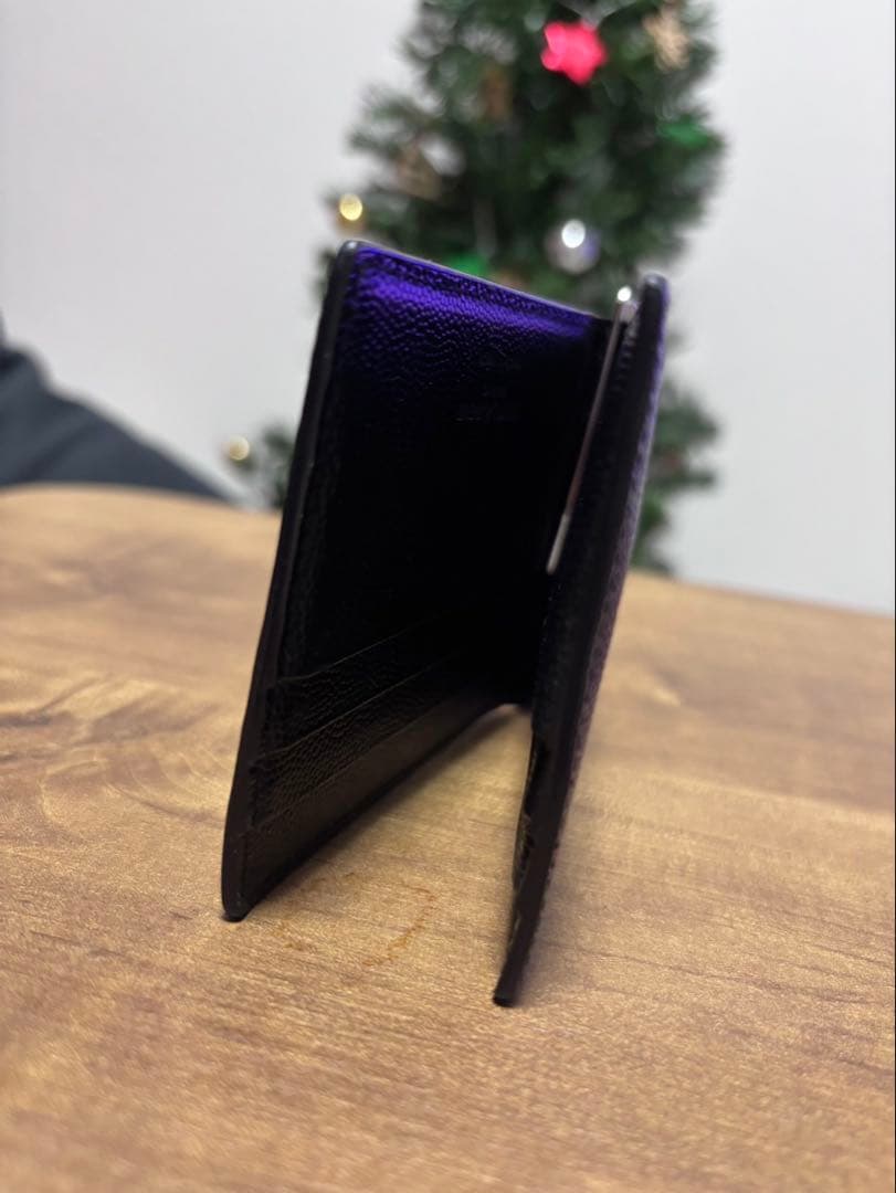 SAINT LAURENT 黒レザー マネークリップ