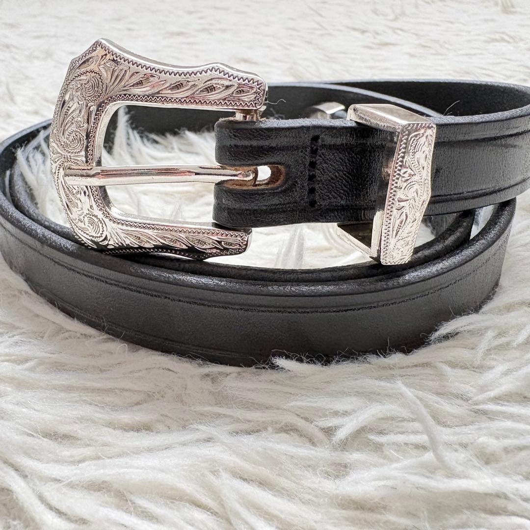美品　TORY LEATHER トリーレザー ナロー ウエスタン ベルト W34