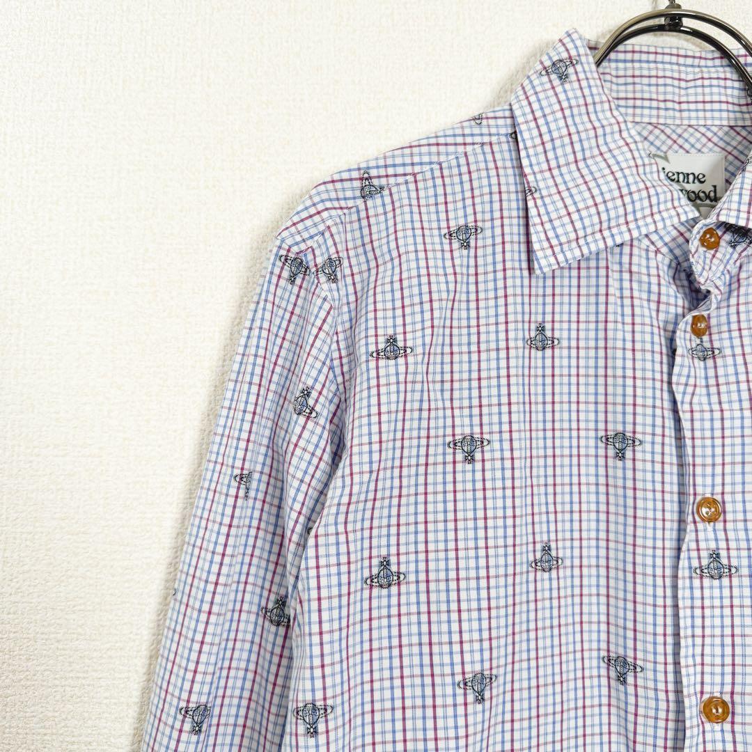 ヴィヴィアンウエストウッド　オーブ柄　総柄　チェック　シャツ　長袖