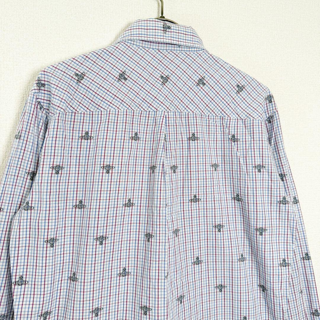 ヴィヴィアンウエストウッド　オーブ柄　総柄　チェック　シャツ　長袖
