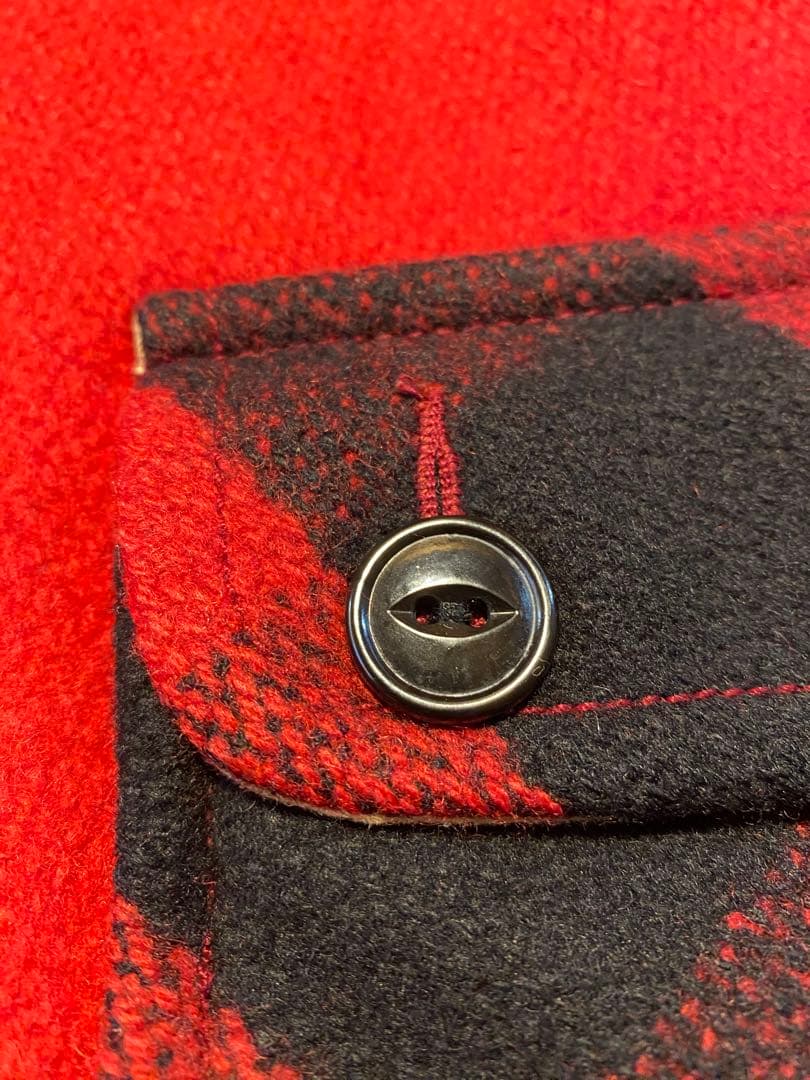 ジョンブル　ブラックレッド　バッファローチェック ウールジャケット　ダブルジップ