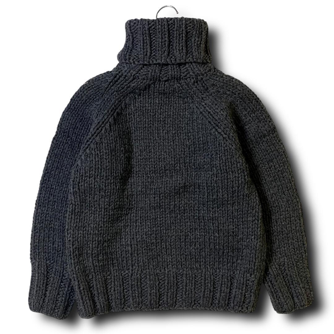 M TMT 毛100％ タートルネック ニット セーター 黒 定価49500円