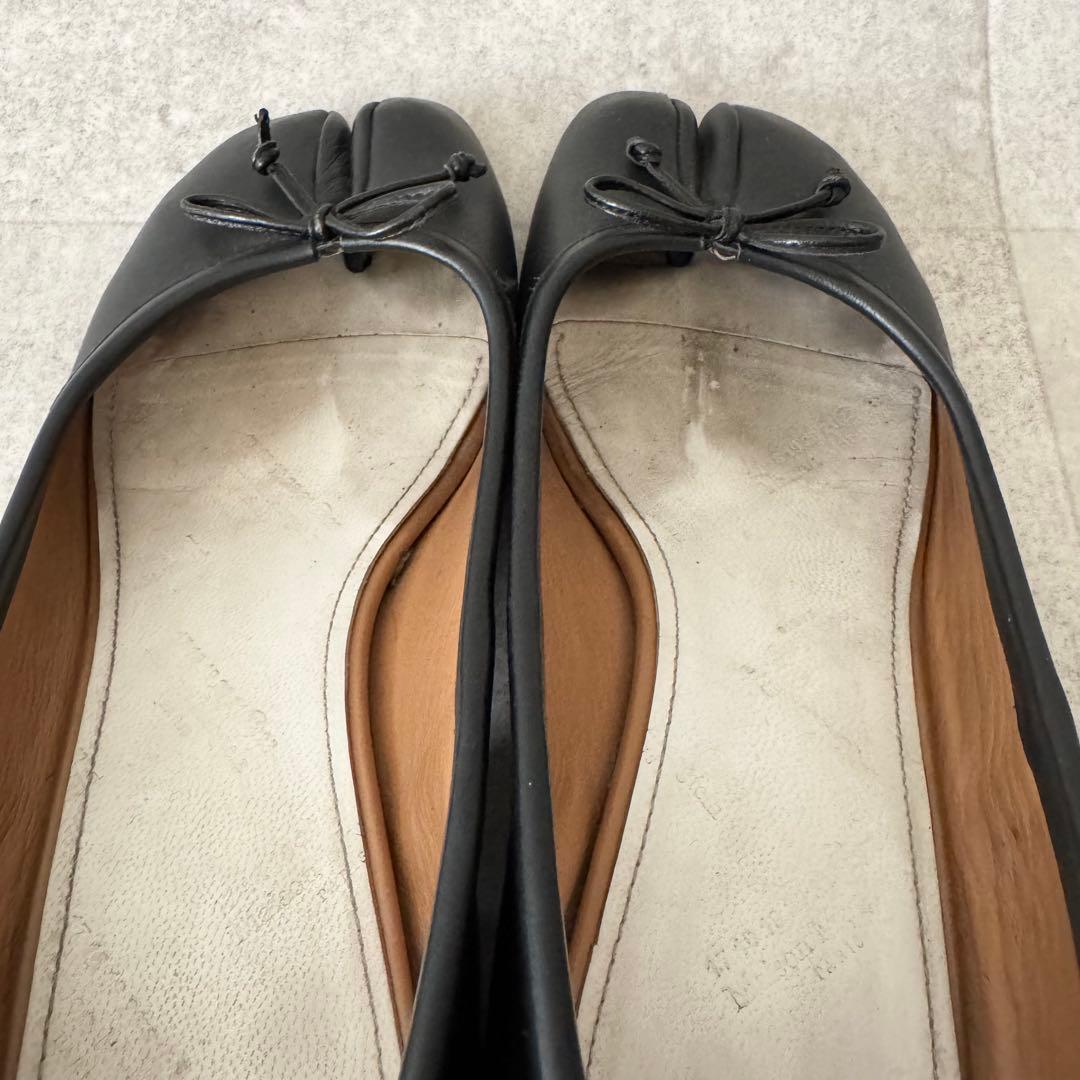 メゾンマルジェラ　TABI　足袋　タビ　パンプス　ヒール　黒　レザー　38