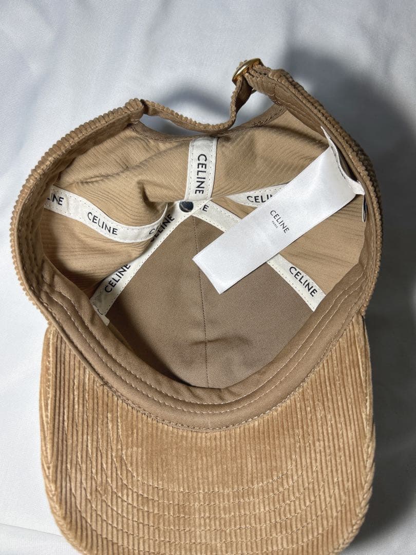 CELINE コーデュロイキャップ ベージュ