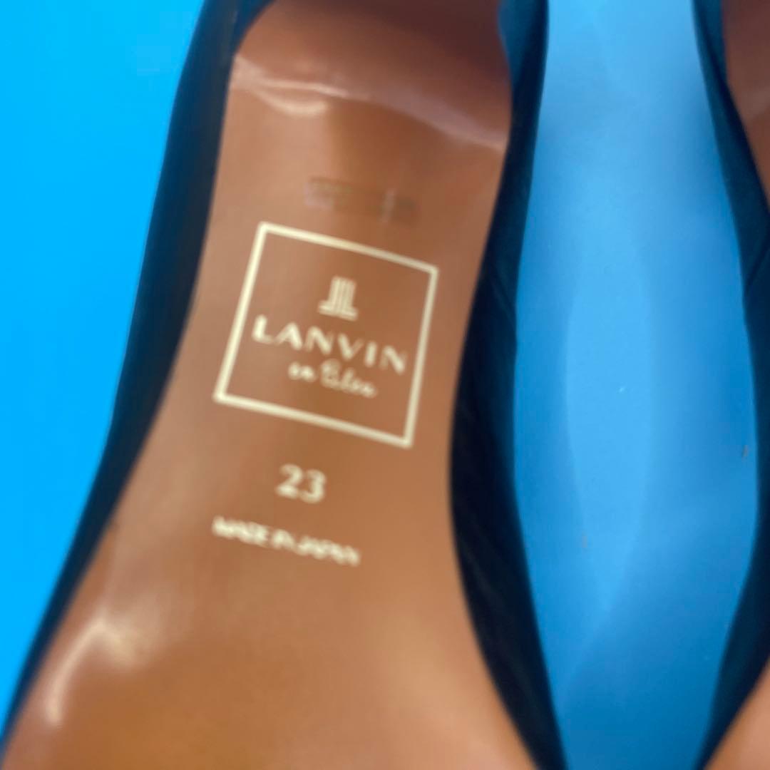 LANVIN en Bleu ランバン ヒール　リボン　ブラック　23㎝