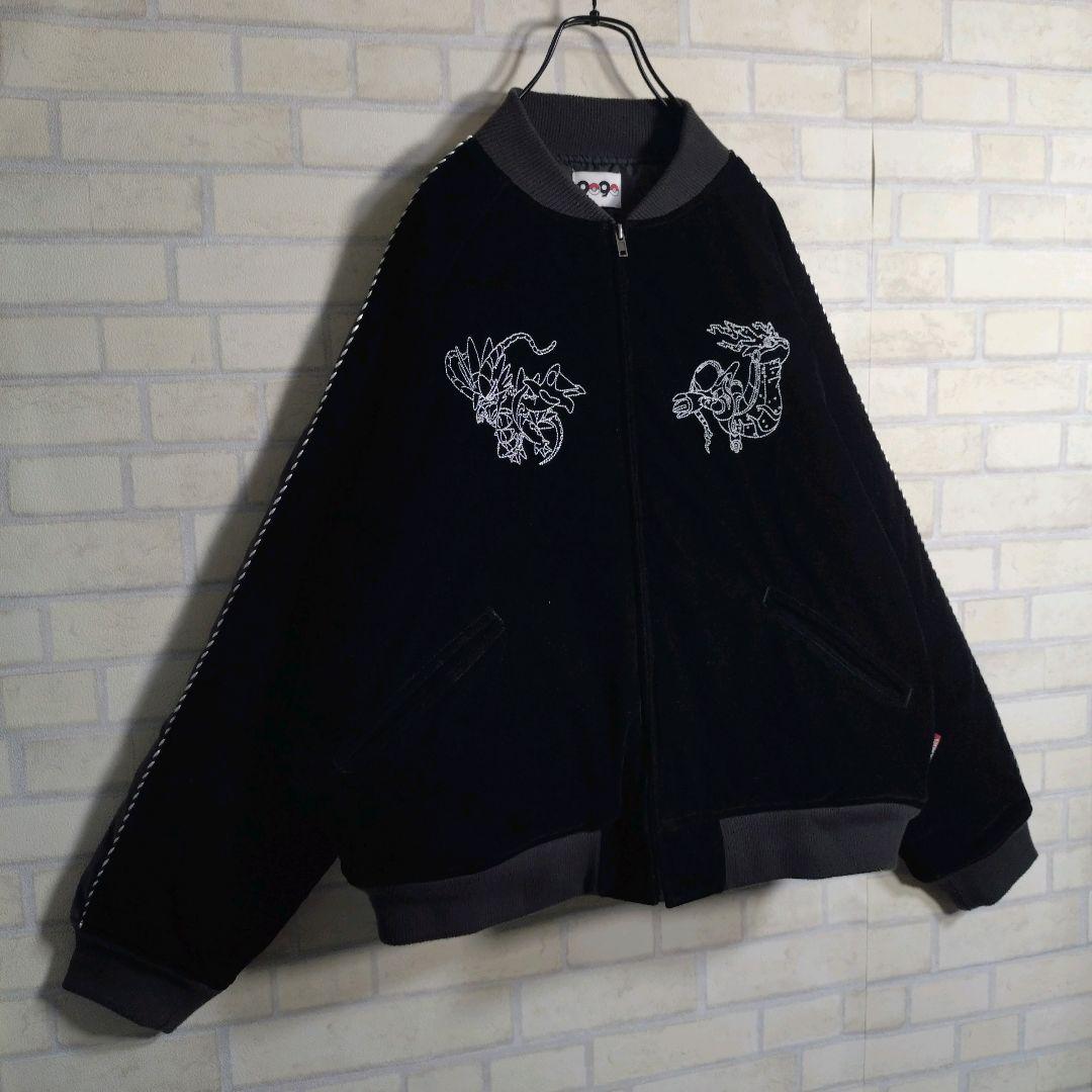 9090★ポケモン コラボ ベロア 総刺繍 中綿 キャラクター スカジャン L