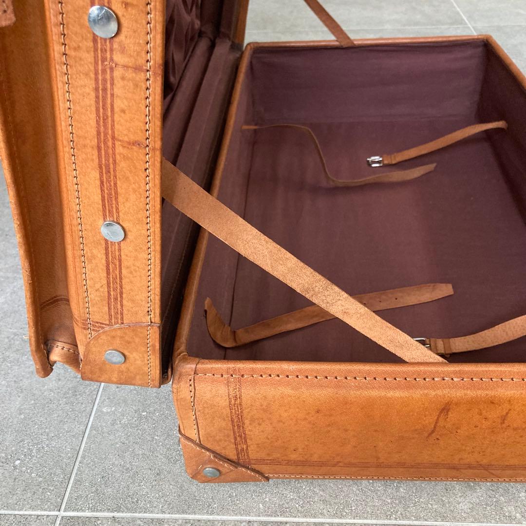 特大 ヴィンテージ 本皮 トランクケース 鍵付き レザートランク レトロ 古道具