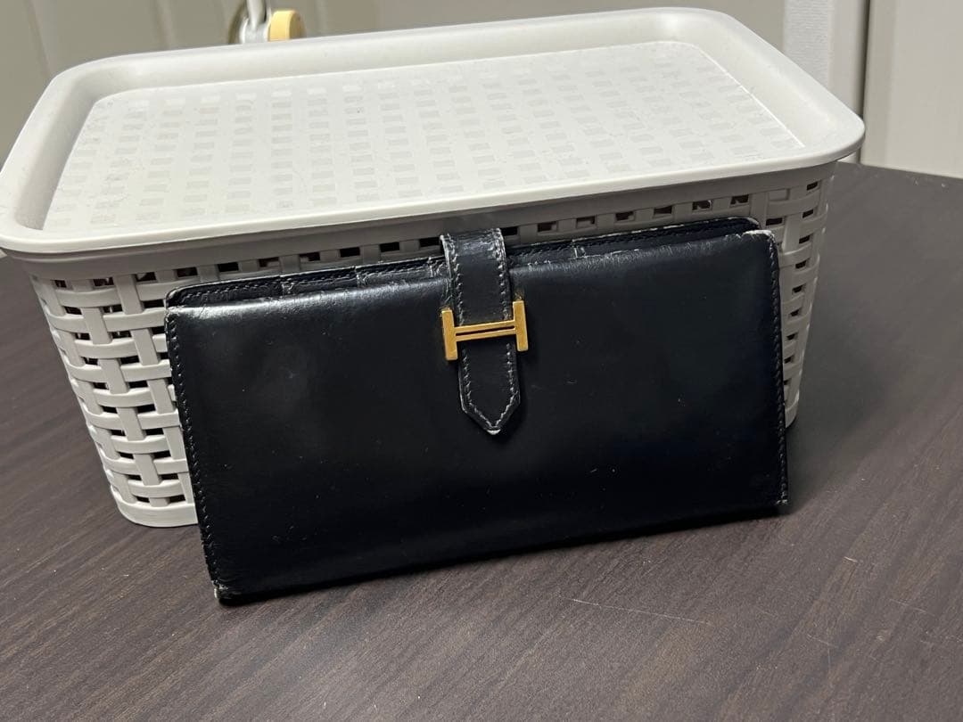 HERMES エルメス ベアン クラシック ボックスカーフ 長財布　□F刻印