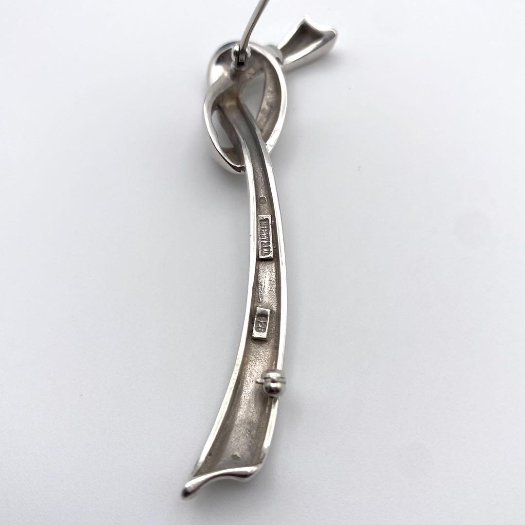 美品✨ティファニー リボン ノット ブローチ モチーフ シルバー 925