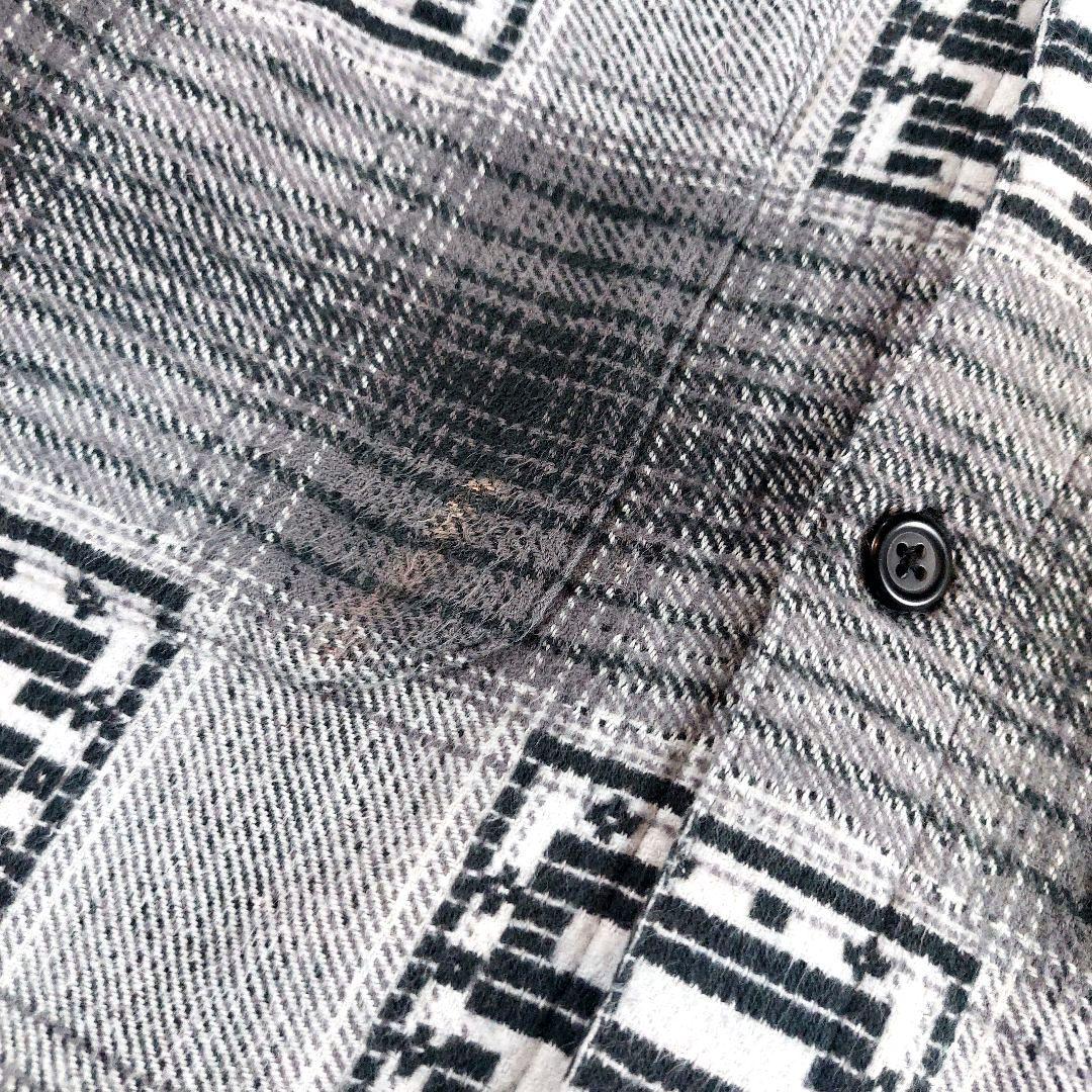 Lサイズ Supreme オンブレチェックシャツ ドッキング 刺繍ロゴフーディー