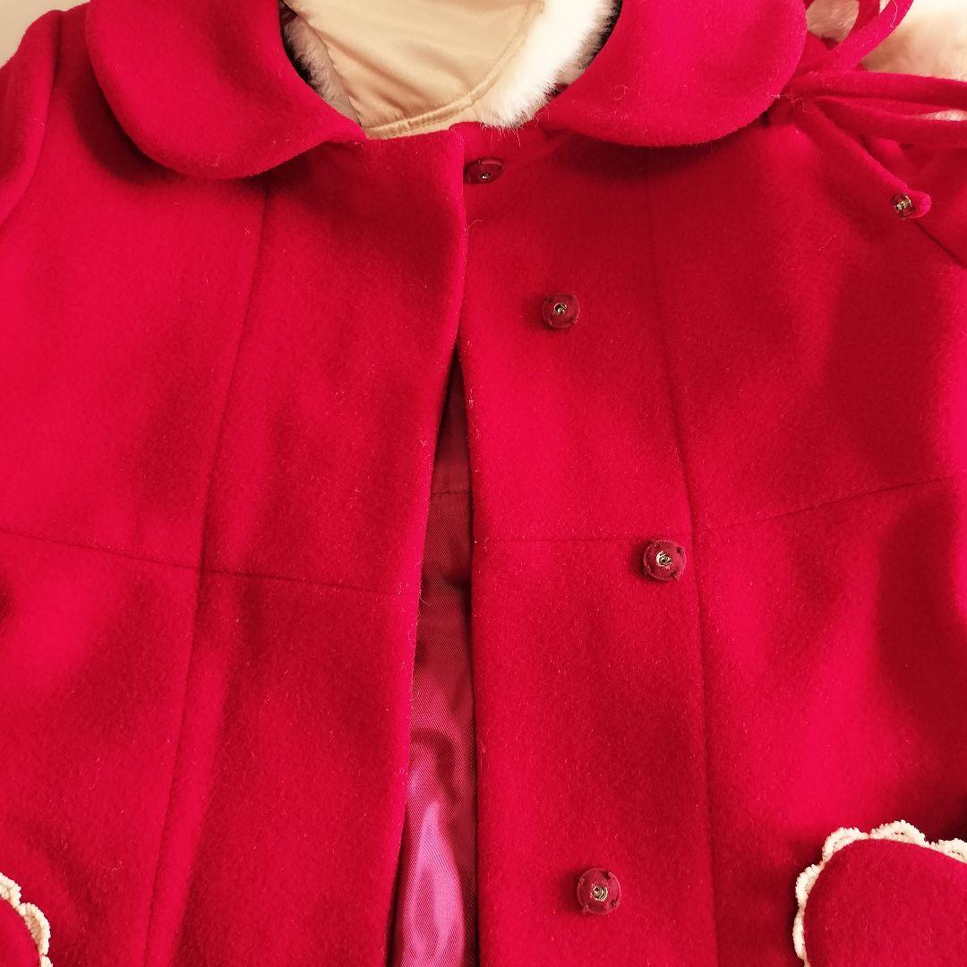 シャーリーテンプルファー付サンタコート赤120cm Shirley Temple