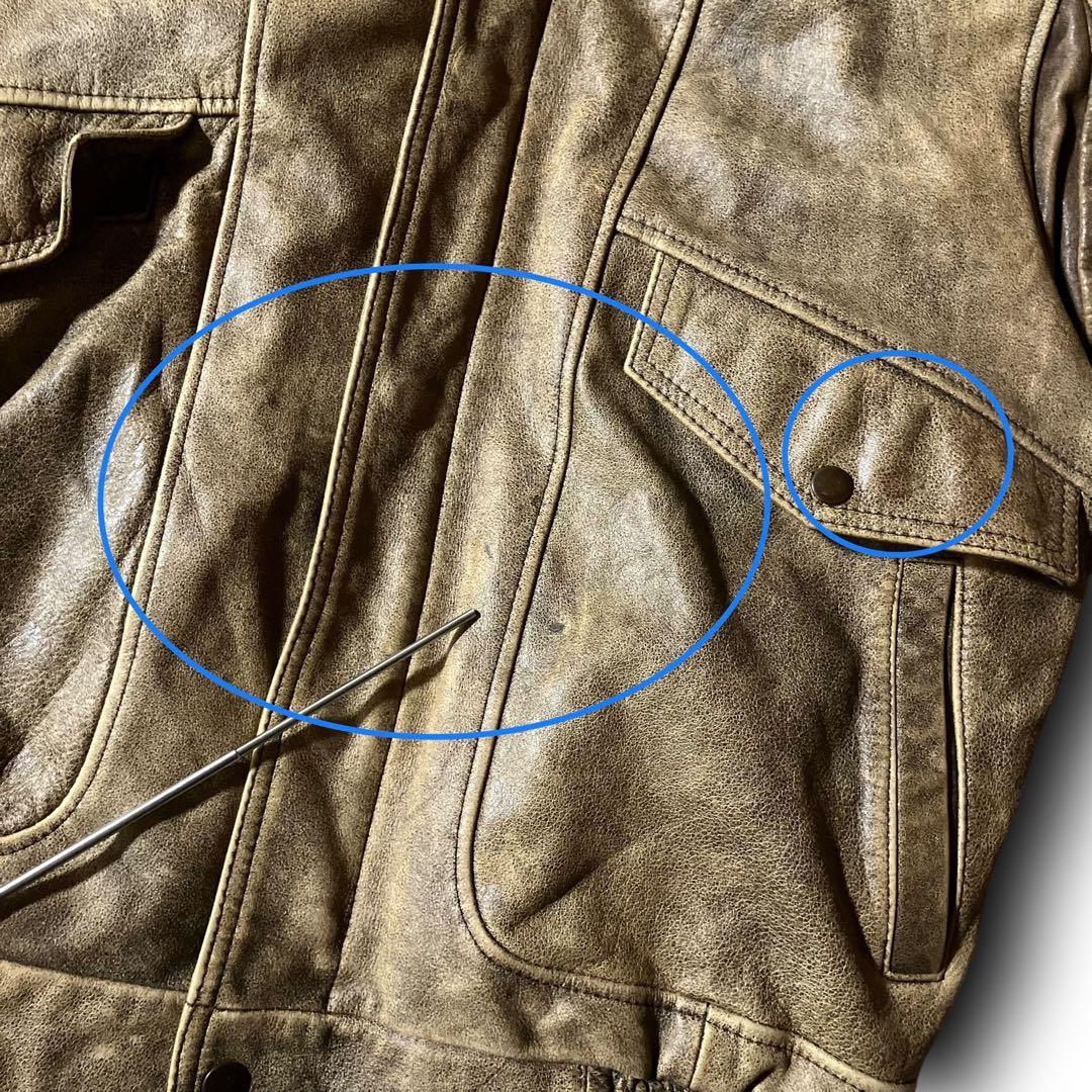 日本製vintage牛革カウレザージャケットA2フライト本革リアルレザー短丈 L