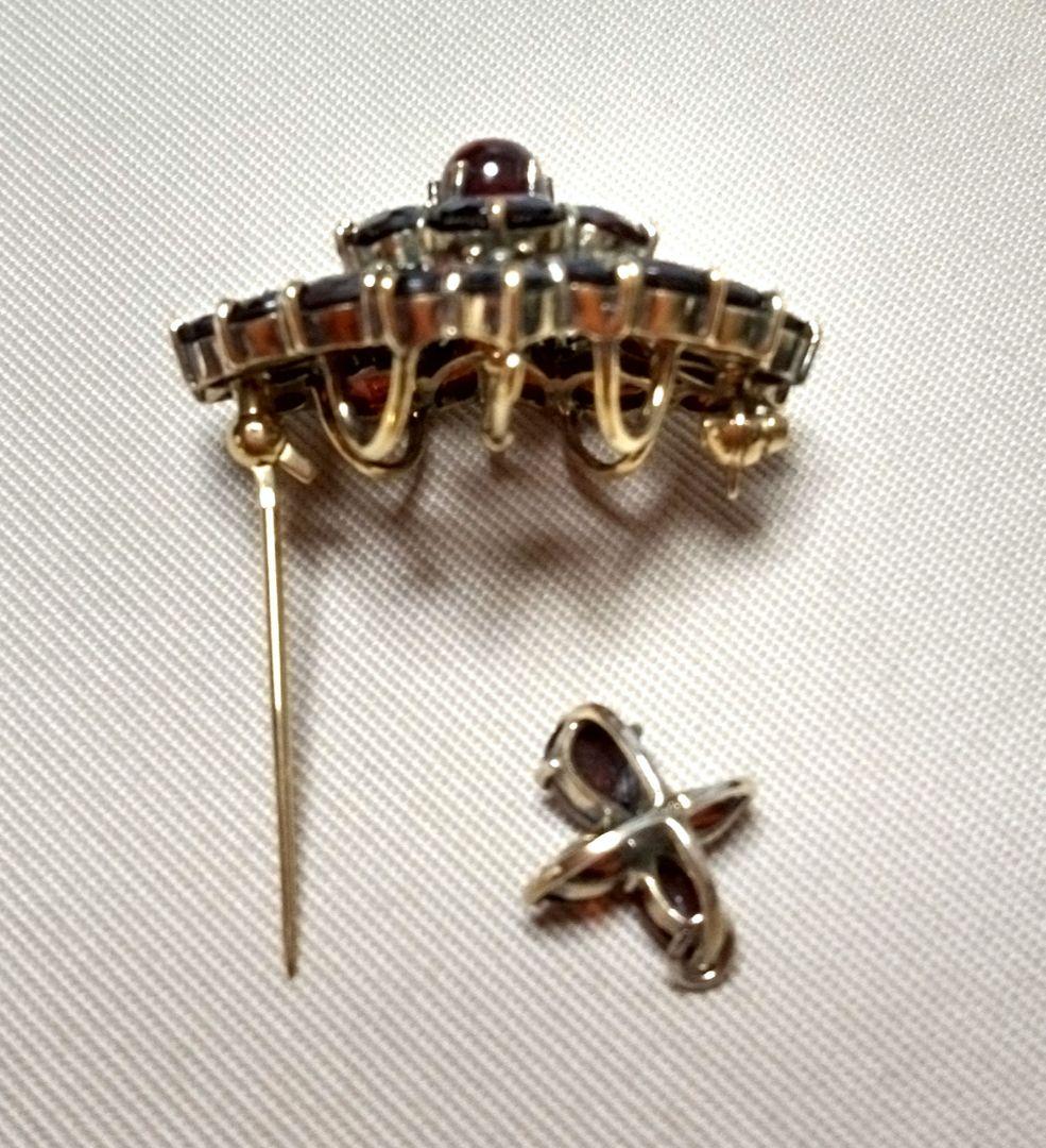 碌山 ラフィネ ガーネット ハート ブローチ ・ ペンダントトップ 2way