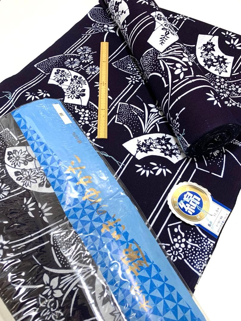 6Y39-⑤浴衣リメイク　ワンピース　ロング　ハンドメイド優雅Aライン　新品反物