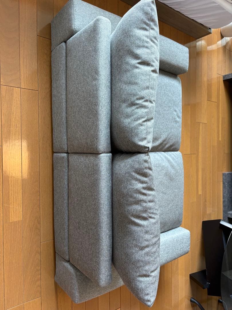 RASIK ローソファ ファブリック 『Lenne レンネ』 2人掛け グレー