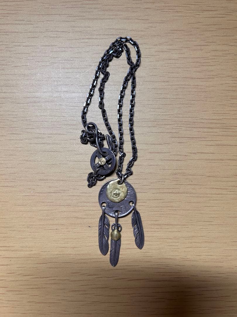 goro's ゴローズ 三点吊りフェザーLサイズ 全金太陽大付き 細角チェーン