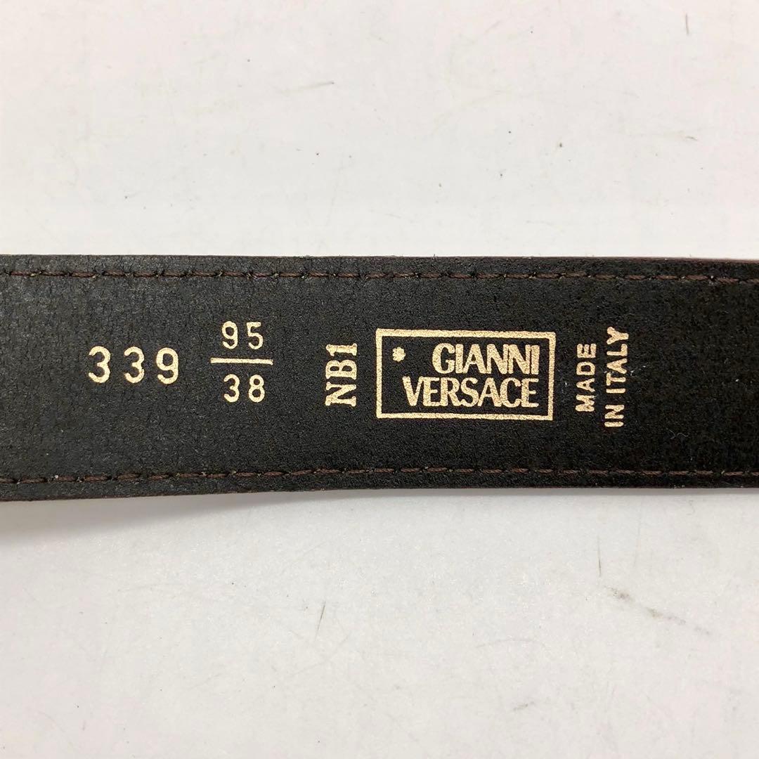 【美品】ヴェルサーチ ベルト メデューサ スウェード ベージュ ゴールド 95