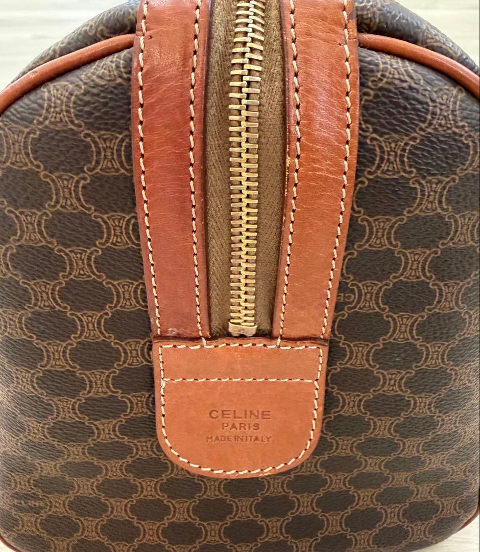 セリーヌ ミニボストン ハンドバッグ マカダム トリオンフ PVC ヴィンテージ