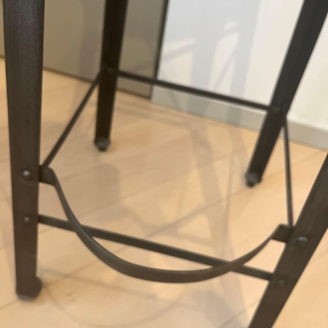 GALLUP＊レアな廃盤商品＊インダストリアルな鉄脚バースツール/座面チーク古材