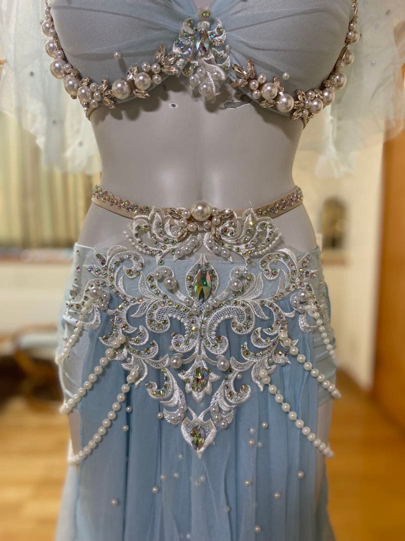 ベリーダンス セットアップ 水色