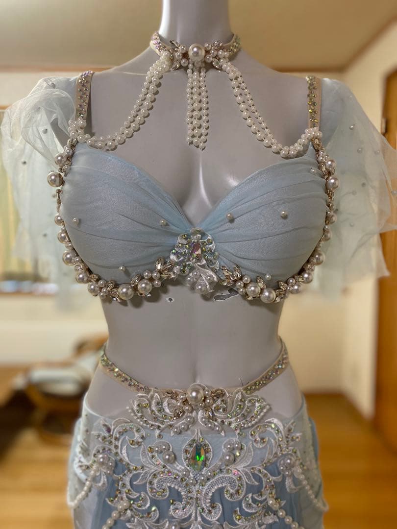 ベリーダンス セットアップ 水色