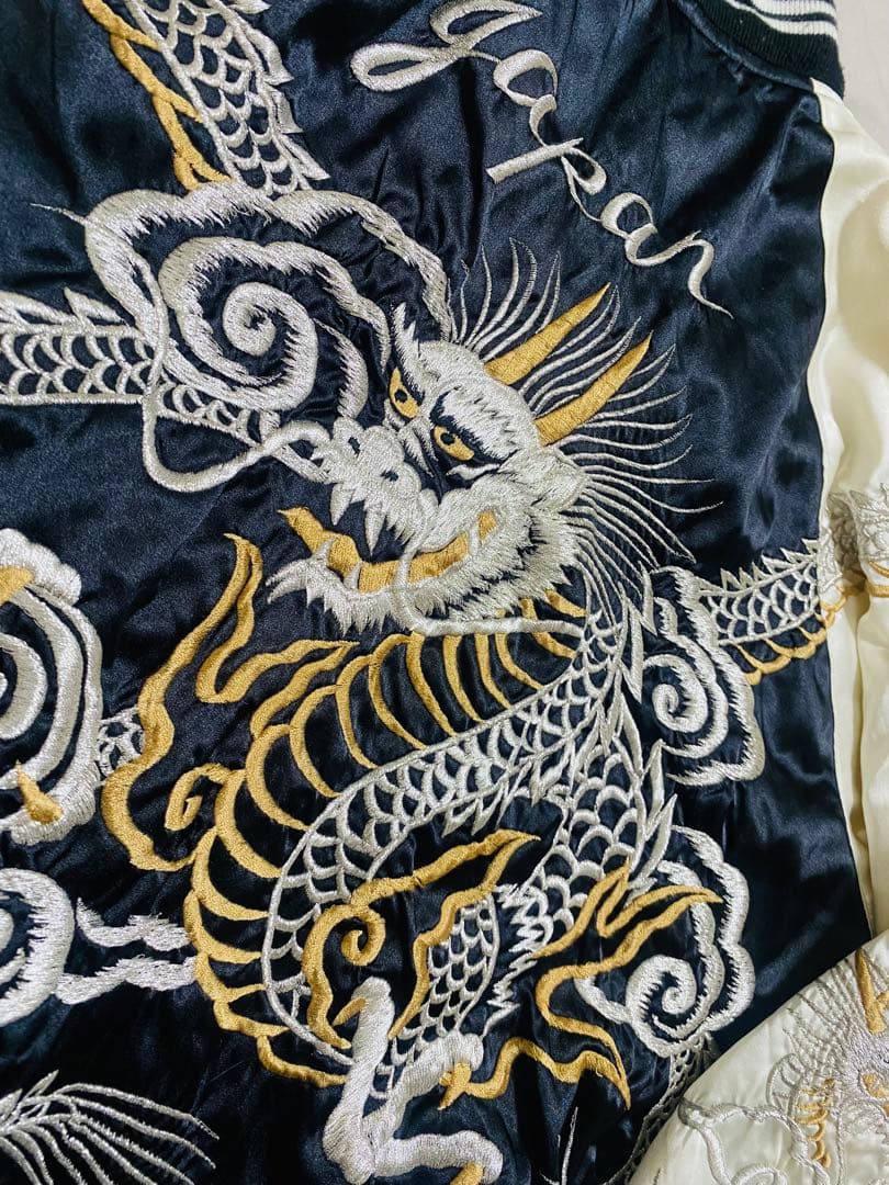 日本製 90s vintage 龍 手作り 限定 スカジャン サテン Japan