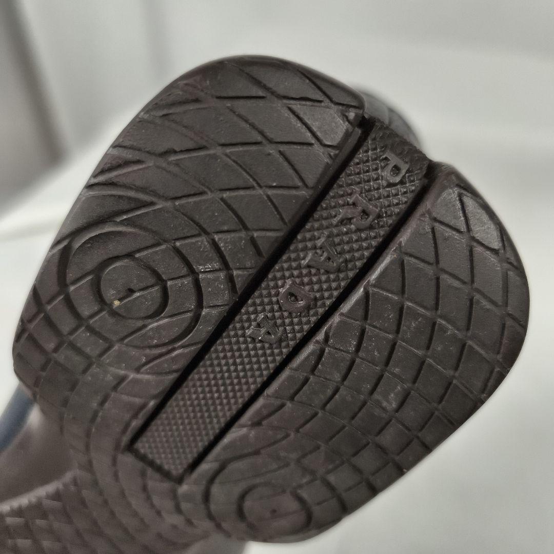 美品✨️　PRADA　プラダ　スクウェアトゥ　ローファー　ネイビー