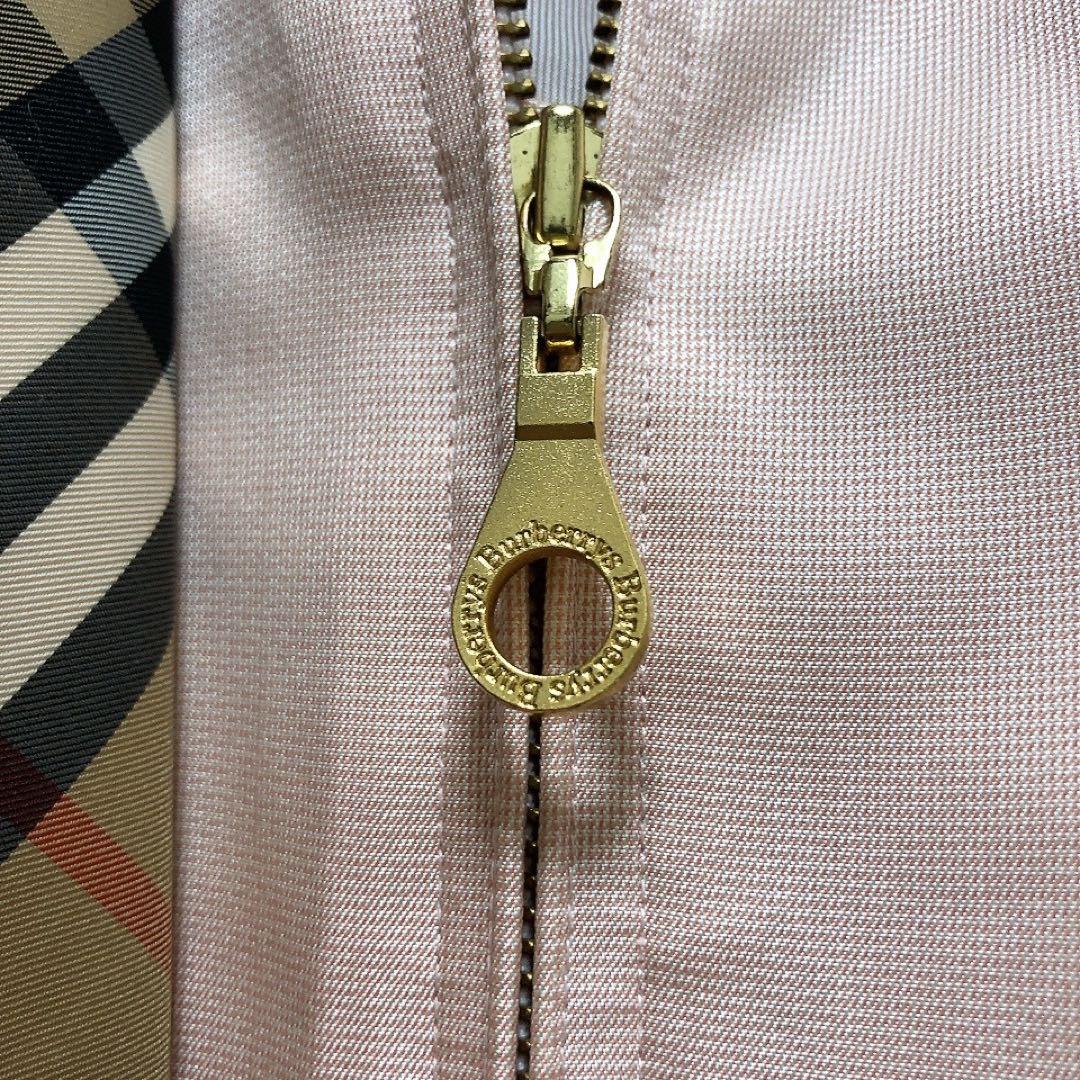 バーバリー　ブルゾンコート　金ボタン　ピンク　ノバチェック