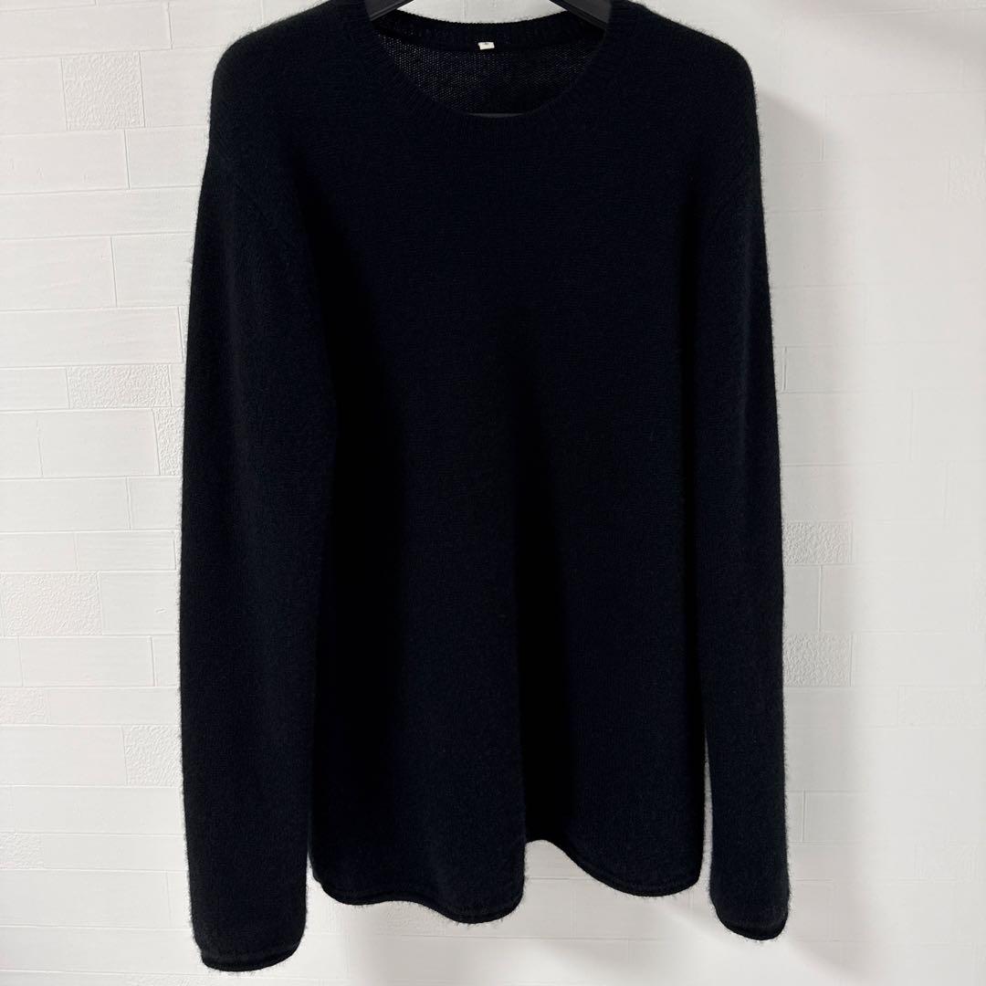 MUJI Labo自然の色を生かして染色した カシミヤクルーネックセーター黒 L